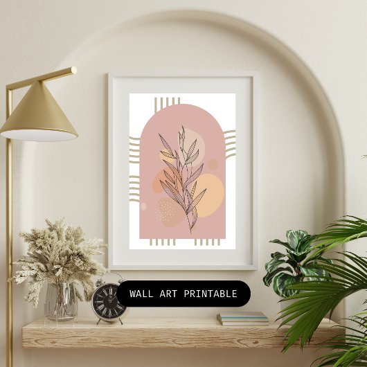 Poster Feuilles botaniques minimalistes modernes