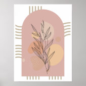 Poster Feuilles botaniques minimalistes modernes (Devant)