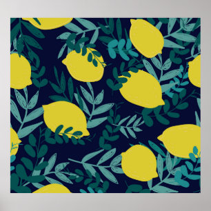Poster Feuilles citron : arrière - plan d'illustration vi