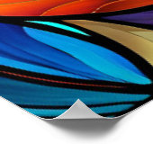 Poster Feuilles colorés en verre tendu (Coin)