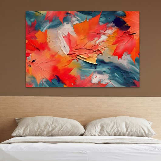 Poster Feuilles dans le vent – Mouvement abstrait d'autom