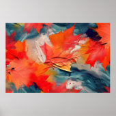 Poster Feuilles dans le vent – Mouvement abstrait d'autom (Devant)
