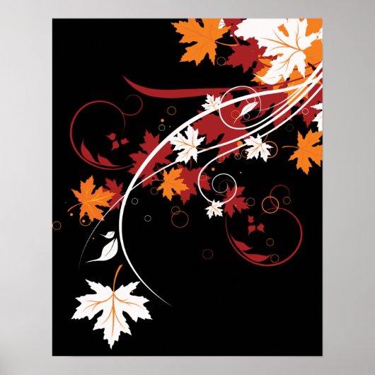 Poster Feuilles d'automne Abstraites (Devant)