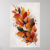 Poster Feuilles d'automne Aquarelle Art (Devant)