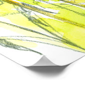 Poster Feuilles d'automne Aquarelle Bluebird (Coin)