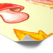 Poster Feuilles d'automne : aquarelle papier peint rétro (Coin)