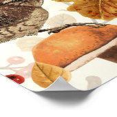Poster Feuilles d'automne, baies, champignons et fleurs (Coin)