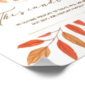 Poster Feuilles d'automne Cette bougie brûle Mariage Mémo (Coin)