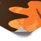 Poster Feuilles d'automne Champignons Motif Vintage (Coin)