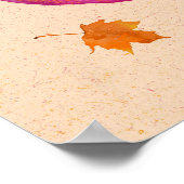 Poster Feuilles d'automne Citrouilles roses (Coin)