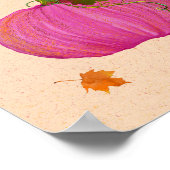 Poster Feuilles d'automne Citrouilles roses (Coin)