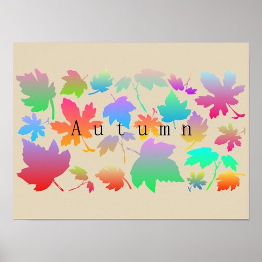 Poster Feuilles d'automne colorées (Devant)