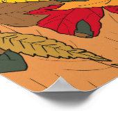 Poster Feuilles d'automne colorées (Coin)