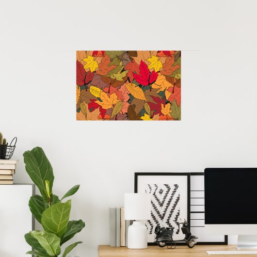 Poster Feuilles d'automne colorées (Bureau à domicile)