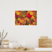 Poster Feuilles d'automne colorées (Cuisine)