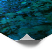 Poster Feuilles d'automne colorées bleues (Coin)