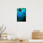 Poster Feuilles d'automne colorées bleues (Cuisine)