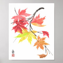 Feuilles d'automne dans le vent
