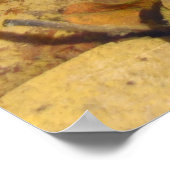 Poster Feuilles d'automne dans une flaque de pluie (Coin)