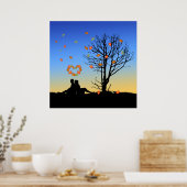 Poster Feuilles d'automne en forme de coeur Couple (Cuisine)