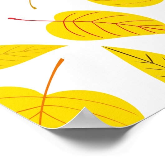 Poster Feuilles d'automne en jaune (Coin)