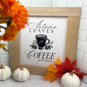 Poster Feuilles d'automne et café S'il vous plaît Festive