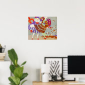 POSTER FEUILLES D'AUTOMNE ET CONCEPTEUR DE COSTUME VENT / (Bureau à domicile)