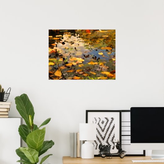 Poster Feuilles d'automne flottantes Abstraites (Bureau à domicile)