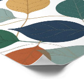 Poster Feuilles d'AUTOMNE grises Modernes Création Graphi (Coin)