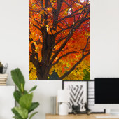 Poster Feuilles d'automne jaune et orange, ZSSPG vertical (Bureau à domicile)