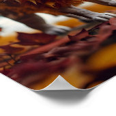 Poster Feuilles d'automne Lion (Coin)