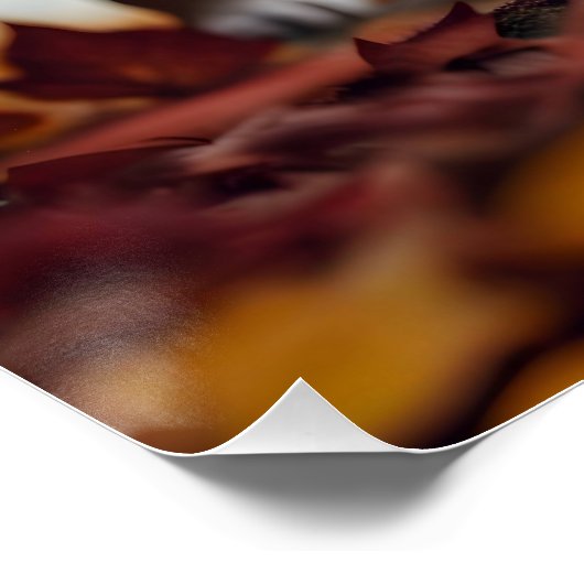 Poster Feuilles d'automne Lion (Coin)