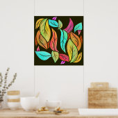 Poster Feuilles d'automne motif (Cuisine)
