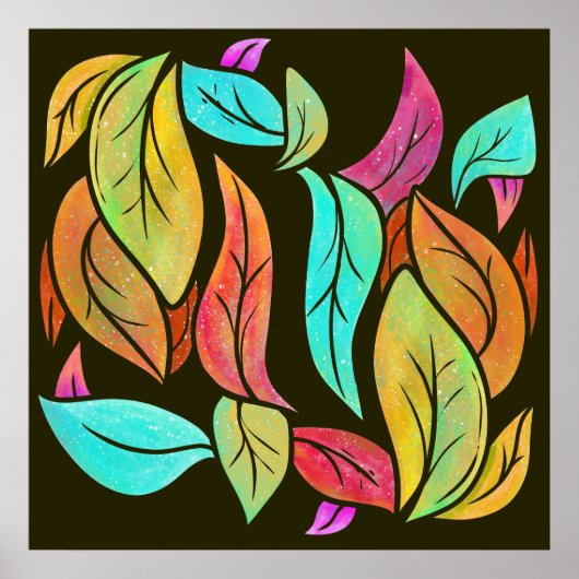 Poster Feuilles d'automne motif (Devant)