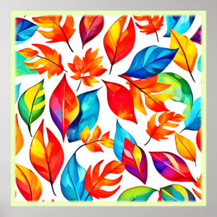 Poster Feuilles d'automne Motif Abstrait
