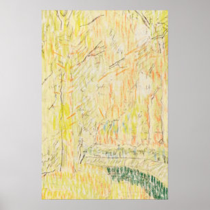 Poster Feuilles d'automne Paysage Sketch Art