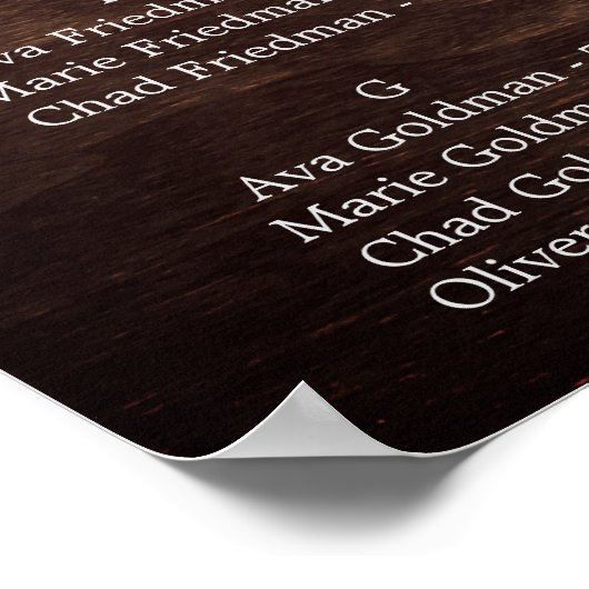 Poster Feuilles d'automne Rustique Bois Alphabétique Tabl (Coin)