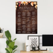 Poster Feuilles d'automne Rustique Bois Alphabétique Tabl (Bureau à domicile)