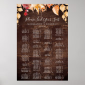 Poster Feuilles d'automne Rustique Bois Alphabétique Tabl (Devant)