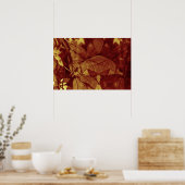 Poster Feuilles d'automne Tons ocres abstraits (Cuisine)