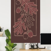Poster Feuilles de chêne d'automne et motif de glands (Bureau à domicile)