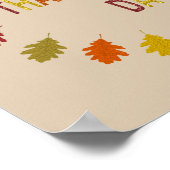Poster Feuilles de chêne de Thanksgiving (Coin)
