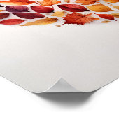 Poster feuilles de chute en forme d'empreinte cardiaque (Coin)