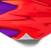 Poster Feuilles de dessins animés : violet, jaune, rouge (Coin)