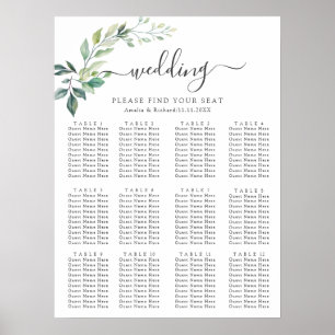 Poster Feuilles de eucalyptus verdure aquarelle moderne