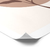 Poster Feuilles de fleurs botaniques modernes simples sur (Coin)