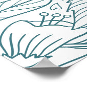 Poster Feuilles de fleurs d'hibiscus simples et élégantes (Coin)