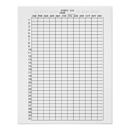 Poster Feuilles de journal des étapes quotidiennes pour l (Devant)