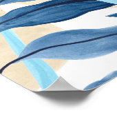 Poster Feuilles de la Jungle Bleue (Coin)