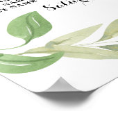 Poster Feuilles de la table en feuillage vert Siège 8 Pla (Coin)